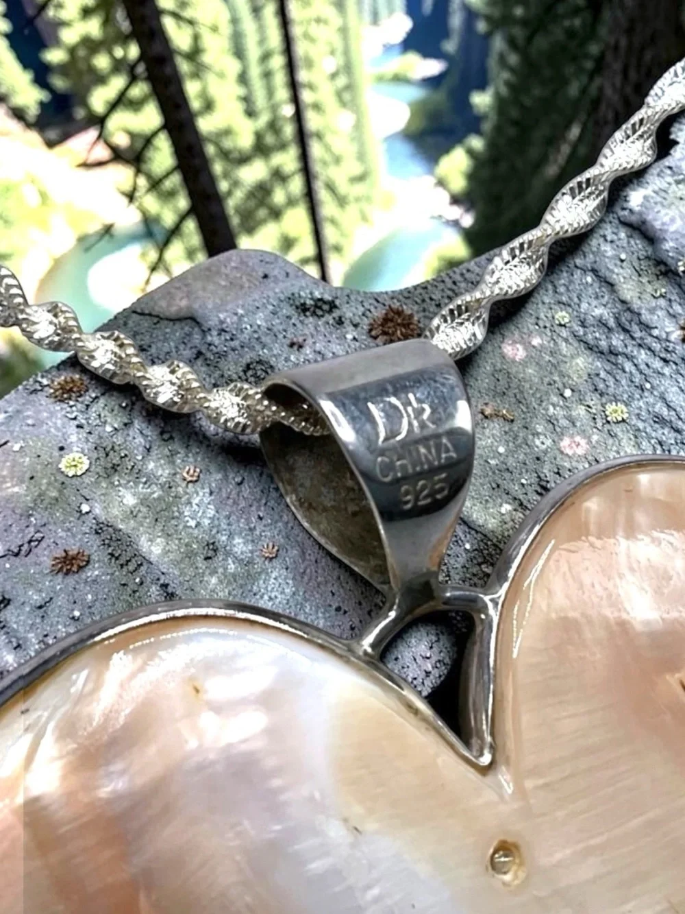 🌺HUGE and Rare Jay King Sterling & Mother of Pearl Necklace